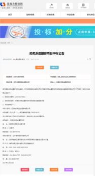 劳务派遣服务项目招标中标公告